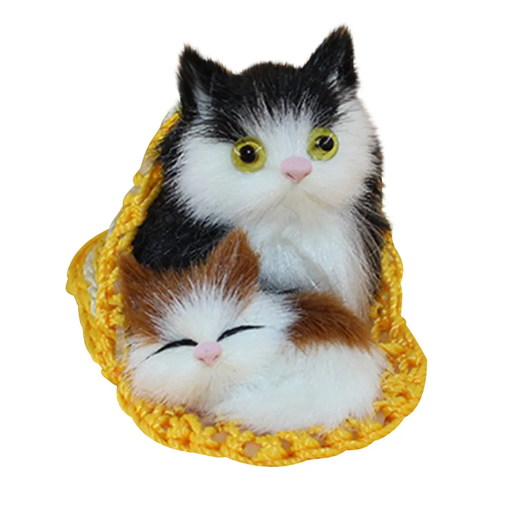 yellow Новые милые игрушки, милые плюшевые 2 кошки, мягкие игрушки, куклы, реалистичное моделирование, подарки для детей и взрослых, наслаждайтесь особенным offers_18 - Цвет: yellow