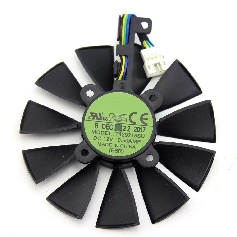 87 мм T129215SU DC 12 В 0.50AMP T129215SM 4 контактный проводной охлаждающий вентилятор для ASUS