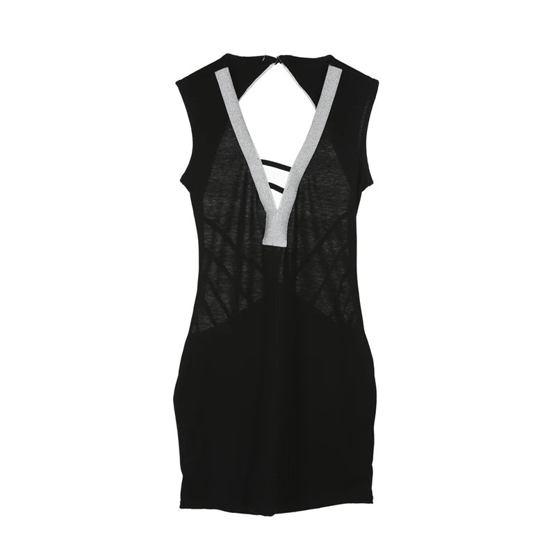 2019 Сексуальное Женское Бандажное облегающее мини-платье без рукавов с открытой