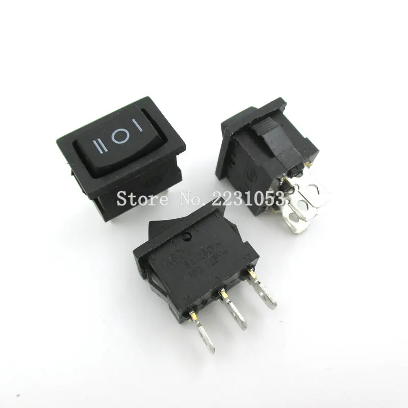 5 шт./лот 15*21 мм 3PIN вкл/выкл/вкл G120 лодка кулисный переключатель 6A/250V 10A/125V KCD1 черный