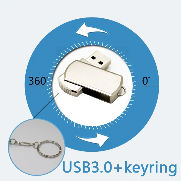 Поворотный металлический поворотный флеш накопитель из нержавеющей стали