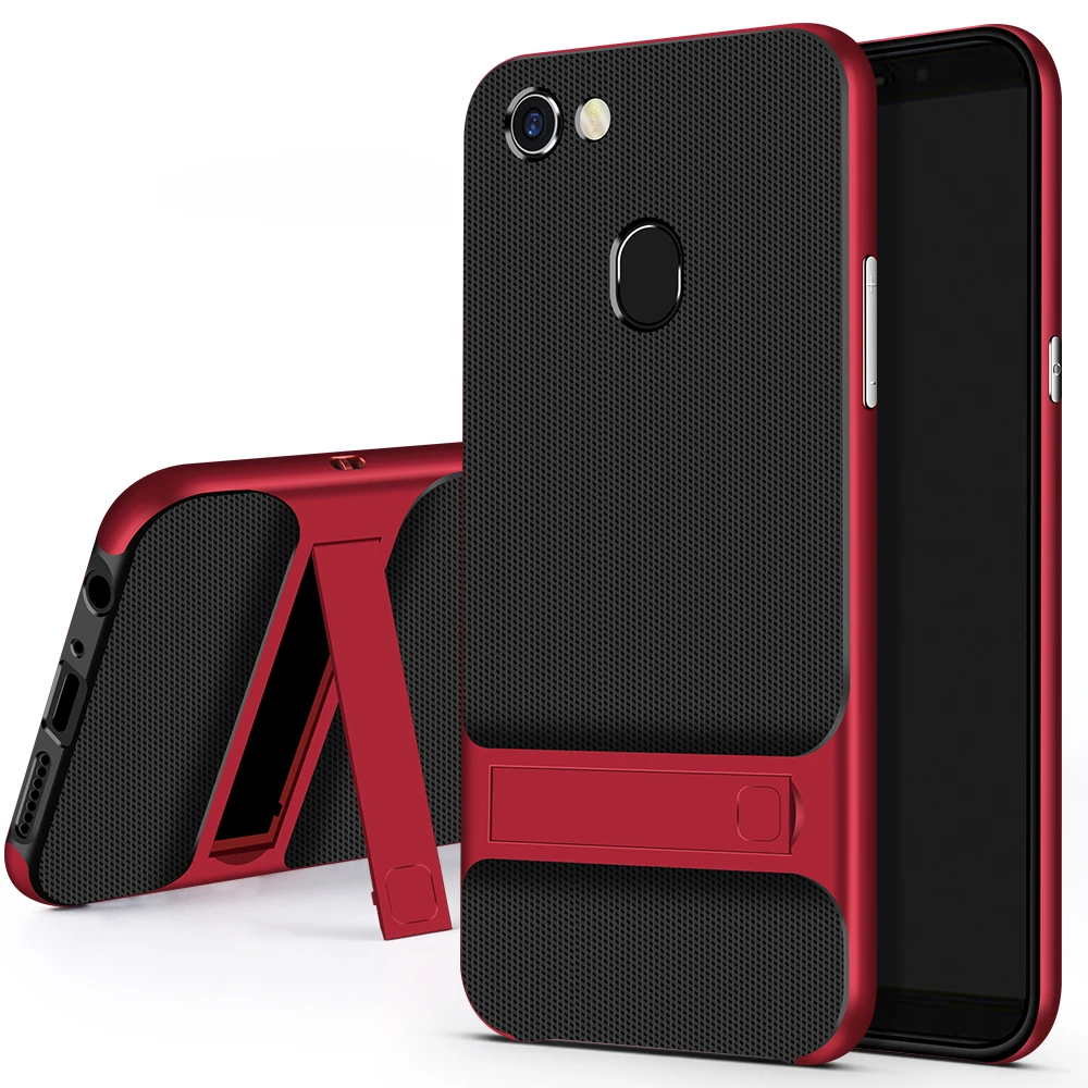 Royce Red Чехол на заднюю панель мобильного телефона противоударный для OPPO F5 OPPOF5 силиконовый чехол 3D подставка держатель TPU PC Hybrid 360 полный защитный чехол сумка - Цвет: Royce Red
