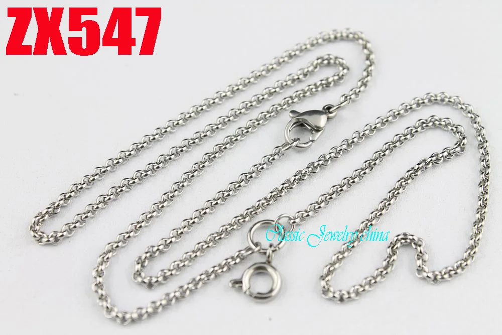 

14"-38" length 2mm round rolo link chains with parrot clasp stainless steel necklace for floating glass locket 20pcs ZX547
