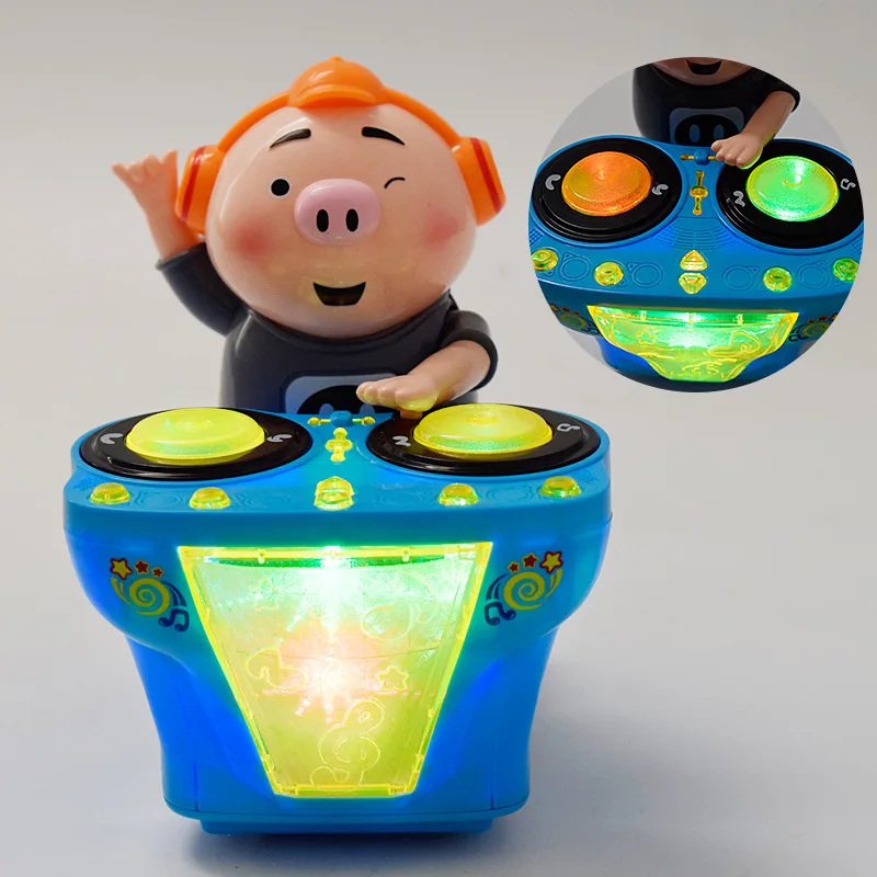 New Pig DJ bar music dance seaweed song electric toy car cartoon glow pig | Игрушки и хобби