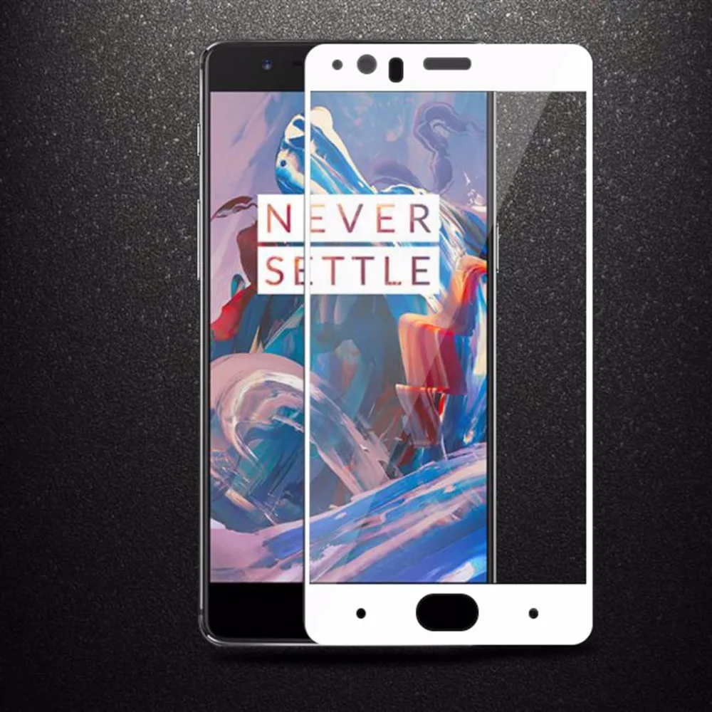 Цветное закаленное стекло Защита экрана для OnePlus 3 3T 5 дюймов OnePlus3 One Plus 2.5D 9H полное