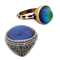 2pcs vintage bohemia retro color change mood ring emotion feeling changeable ring temperature control ring for women rg002 029