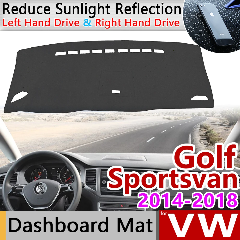 Для Фольксваген Гольф SV Sportsvan 2014 ~ 2018 Противоскользящий коврик для приборной