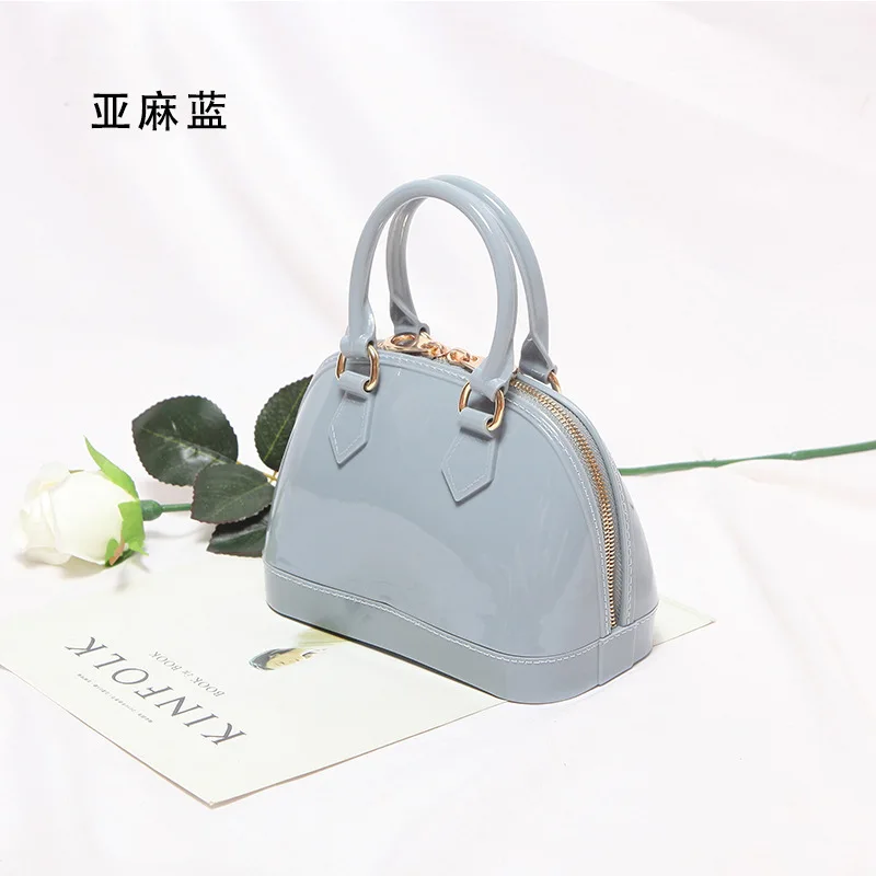 Blue gray Летняя Новинка, женская сумка, маленькая, новая, карамельный цвет, оболочка, прозрачная хозяйственная сумка, известный бренд, дизайнерская, через плечо, сумка-мессенджер - Цвет: Blue gray