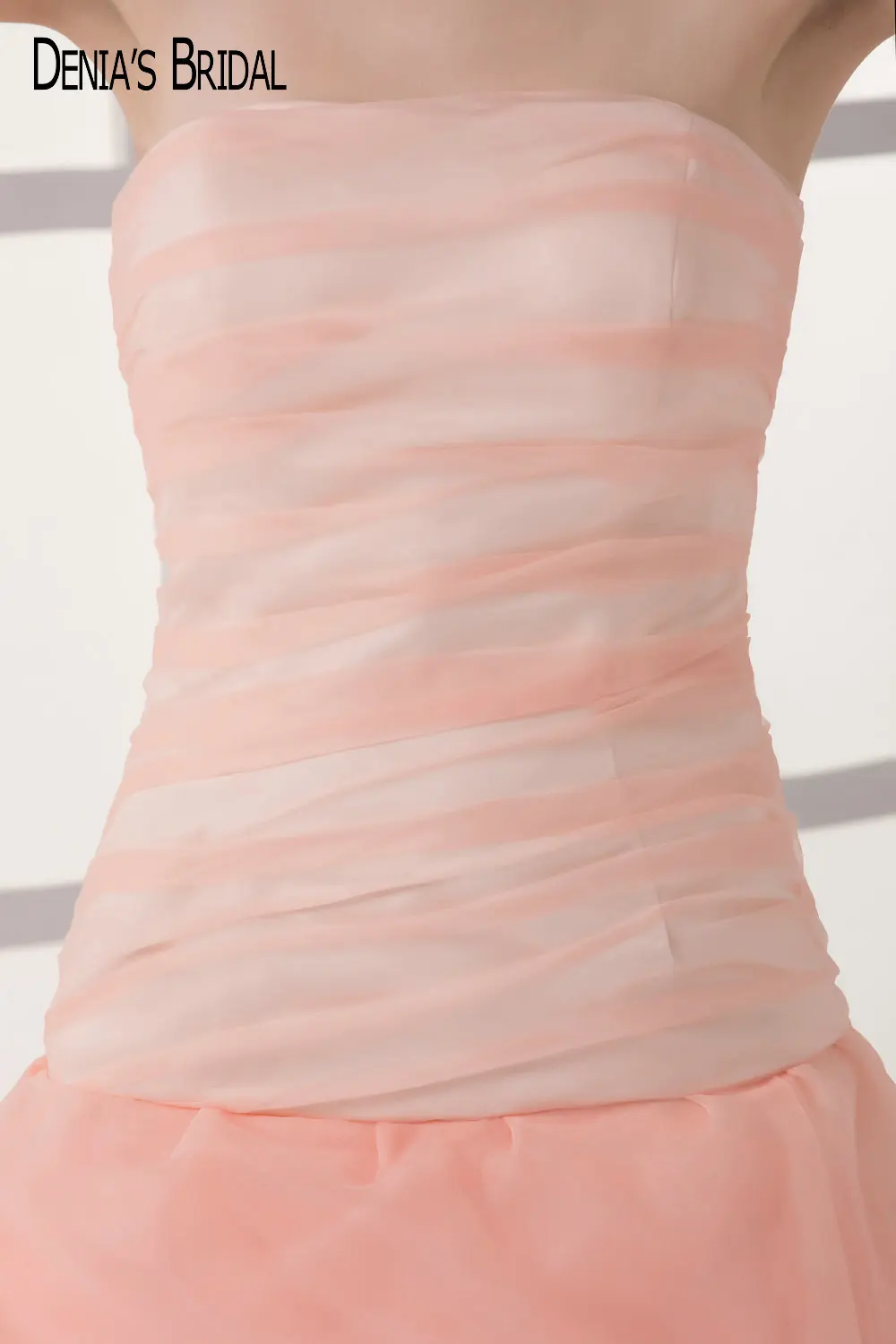 2017 Mermaid Pink Evening Dresses with Strapless Neckline Floor Length Backless Big Pleats Beaded Sleeveless Party Prom Gowns | Свадьбы и