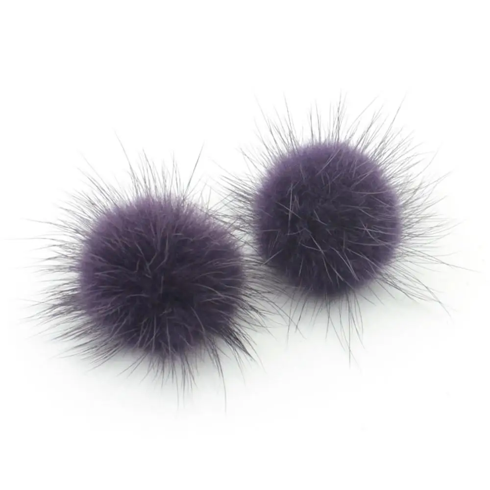 Color 10 Purple Lavida F20 100 шт натуральный мех норки помпон норковый шар/DIY брелок кольцо серьги ожерелье материалы/ювелирные аксессуары - Цвет: Color 10 Purple