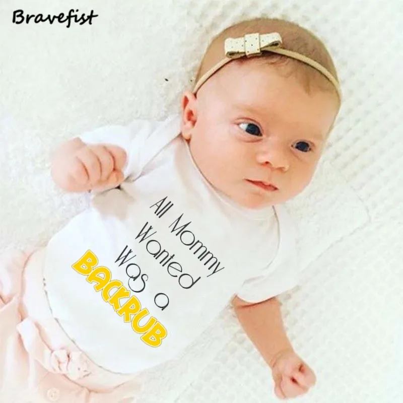 

Newborn Toddler Baby Boys Girls Clothing Jumpsuits Bodysuit Cotton 0-24Months Summer Baby Clothes White Letters Print Outfits