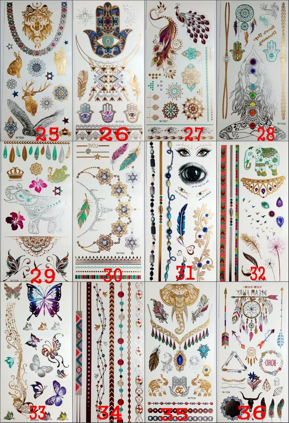 12 Sheets/lot gold Silver Metal Flash Tattoo Metallic Tattoo Sticker Temporary Tatoo Body Art man women Beach Tattoos 12 Models
12 Sheets/lot gold Silver Metal Flash Tattoo Metallic Tattoo Sticker Temporary Tatoo Body Art man women Beach Tattoos 12 Models