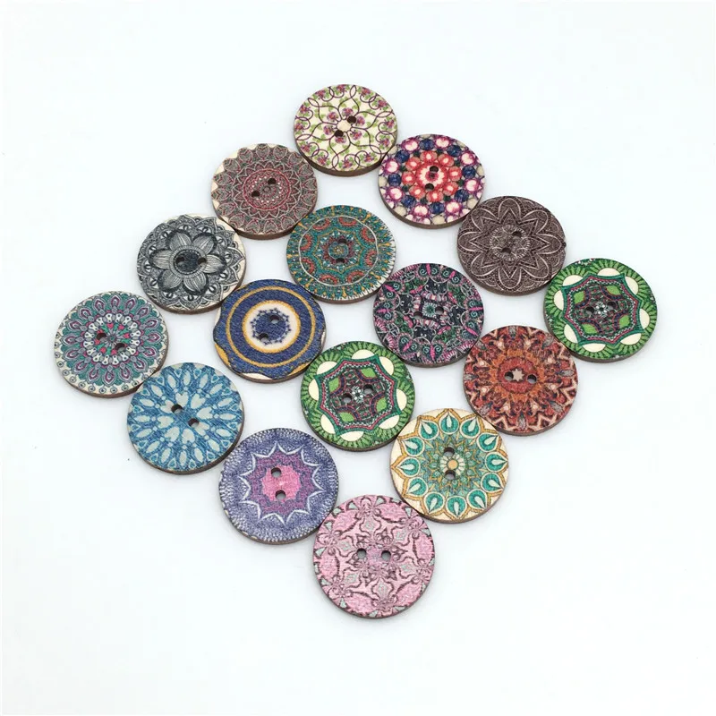 Круглые деревянные пуговицы для скрапбукинга 25 мм 50 шт.|round wooden buttons|wooden buttonsbuttons for