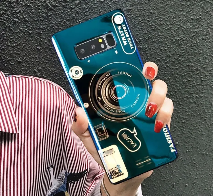 only case no strap 2 Ретро камера милый мультяшный чехол для телефона samsung galaxy note10 s8 S9 S10 plus s10e 5G note8 note9 s7 edge чехол с ремешком через плечо - Цвет: only case no strap 2