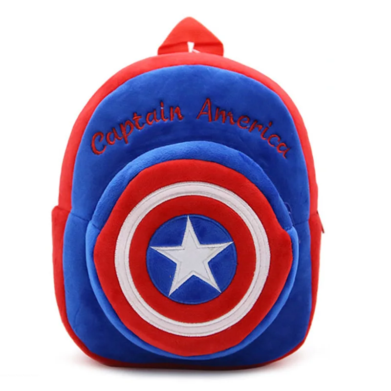 Captain America Детский плюшевый рюкзак, Мультяшные сумки, детские школьные сумки, милый детский школьный рюкзак для детского сада, подарок для девочек - Цвет: Captain America