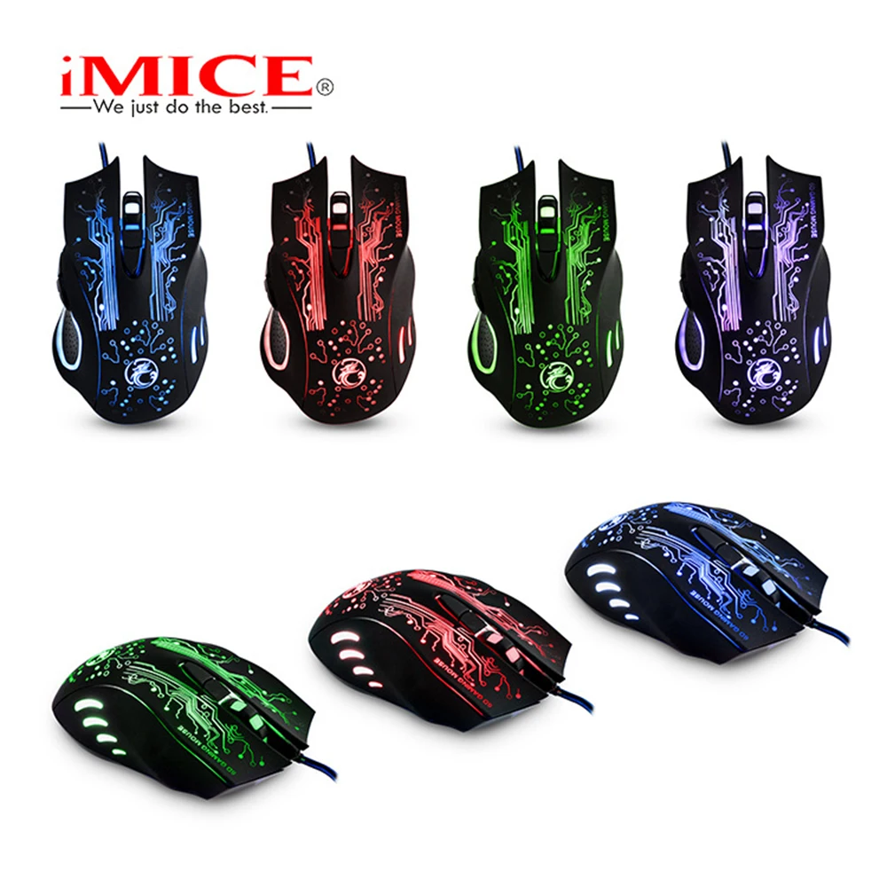 IMice X9 Проводная компьютерная мышь USB тихий геймер мыши 5000 DPI PC Mause 6 кнопок
