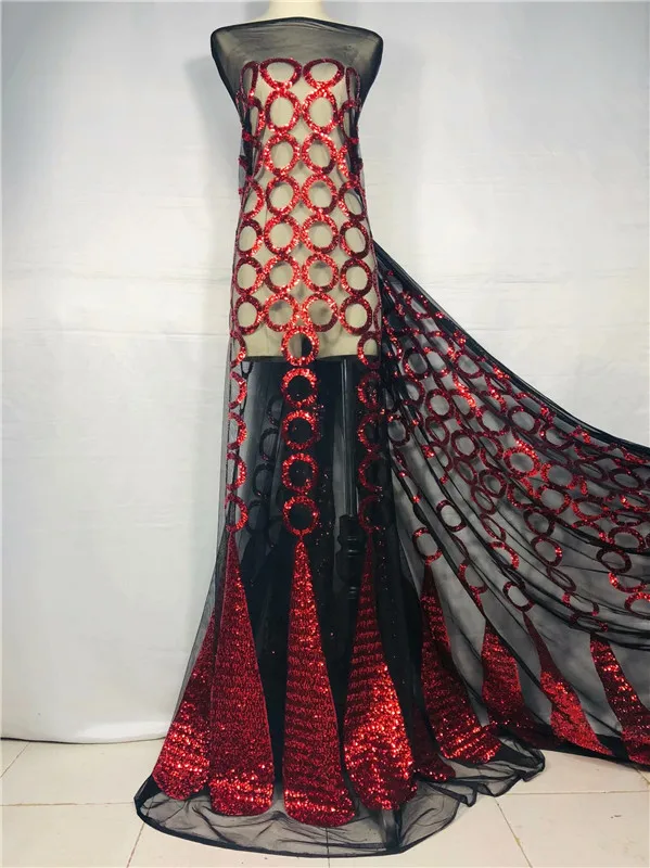 Beautifical French gold sequins lace fabrics black tulle mesh fabric for dress New arrival nigerian with sequin zbr2-3 | Дом и сад