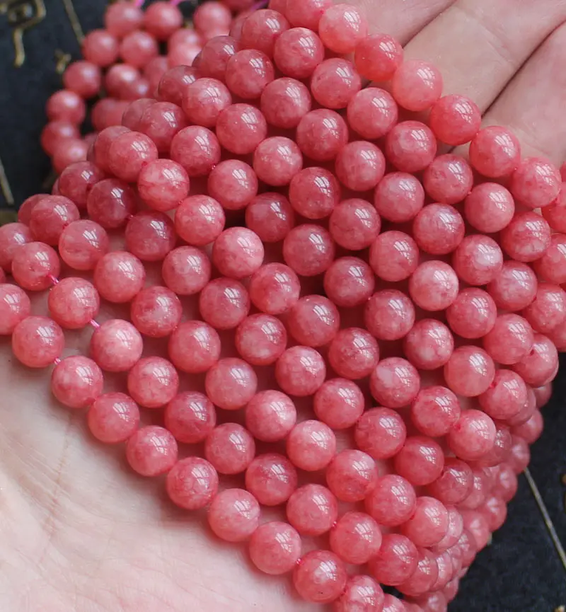 Ручная работа Rhodonite Color Jad круглые бусины 15 дюймов оптовая продажа для DIY ювелирных