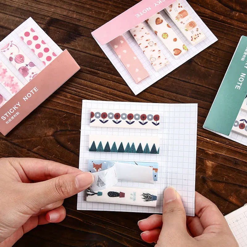 80 листов Kawaii Ван Гог блокноты для заметок креативные фрукты милый пейзаж Липкие