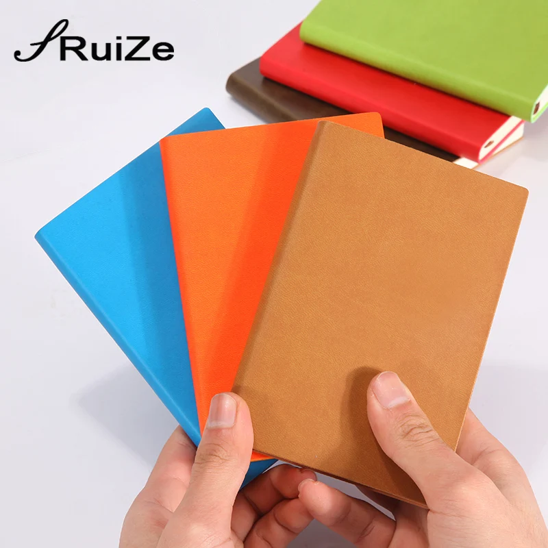 

RuiZe Faux Leather pocket notebook diary hardcover A7 Mini small notepad note book soft cover creative stationery