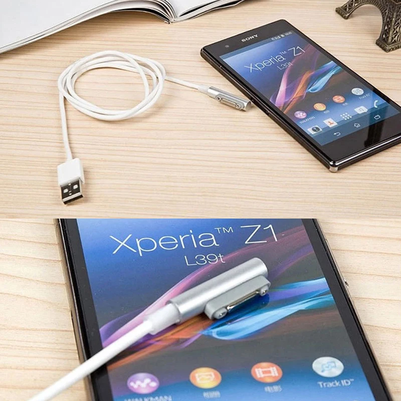 1 м Магнитный зарядный кабель для SONY Xperia Z3 Compact Z3 Mini Z2 Tablet Z1 XL39h L55H L50T L55W USB кабель черный