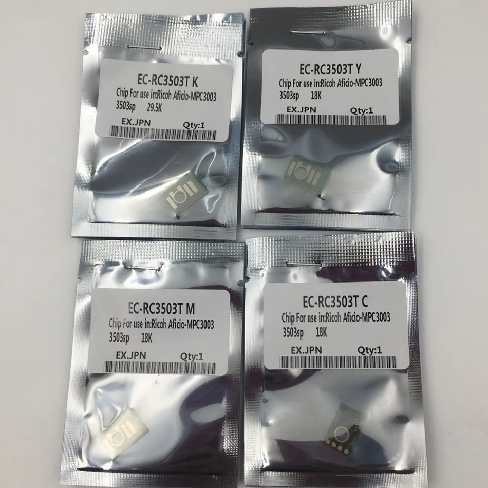 4 шт. тонер чип MPC3003 для Ricoh MP C3003 C3503 C3003SP C3503SP картридж MPC3003sp mpc3503sp чип|Чип картриджа|
