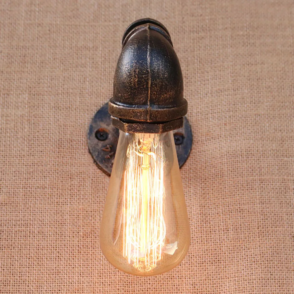 Американская страна железная водопроводная труба винтажная настенная лампа с