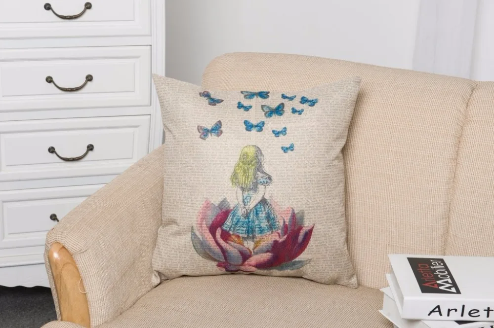 45x45 см цветы маленькая искусственная ткань из хлопка и льна NB013|pillowcase cotton|girls