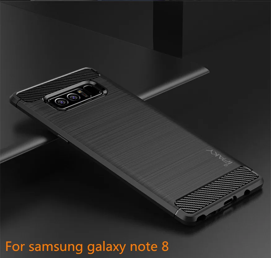 Чехол для Samsung Galaxy Note 8 гибридный защитный IPAKY из силикона и углеродного волокна
