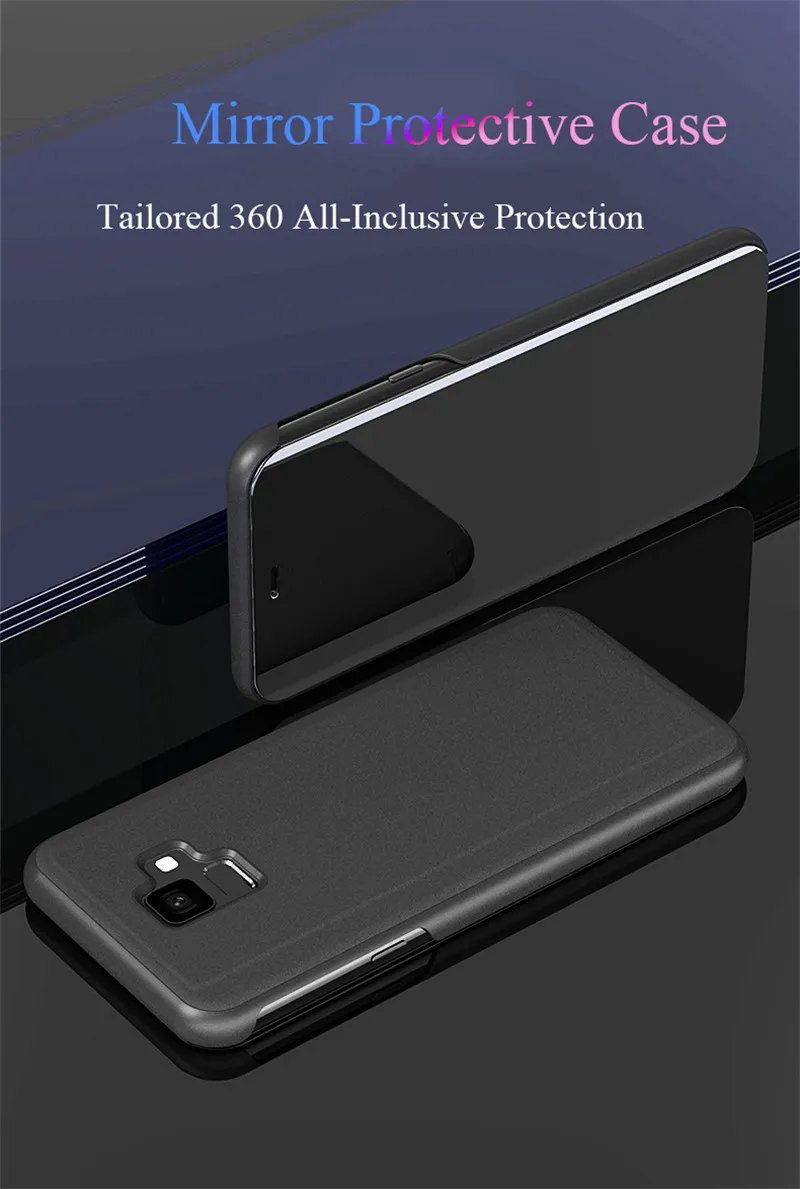 Сенсорный Чехол-подставка чехол для samsung J3 J5 J7 J4 J6 плюс J3 J7 J8 J2pro J7 Max Plus Prime зеркало 360 Полное покрытие