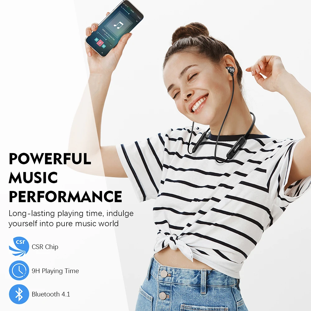 Mpow A3 Bluetooth наушники CVC 6 0 шумоподавление магнитные спортивные IPX7