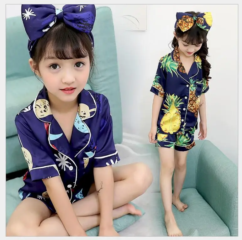 Детская одежда для мужчин и домашний костюм больших детей летняя имитация шелка |
