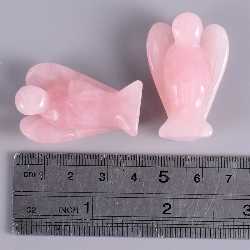 Милые фигурки Ангела из натурального камня миниатюрные ручной работы розового