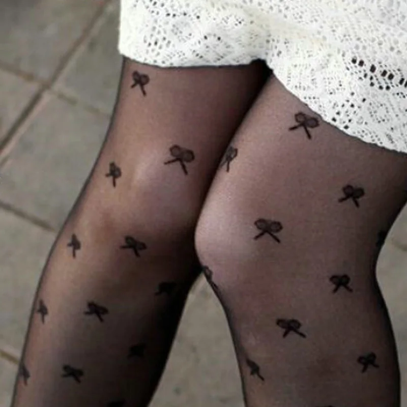

NEW Thin Summer Black Sexy Tights Lady Girl Pattern Jacquard Pantyhose Bow lip print Sexy Women Pantyhose christmas gift