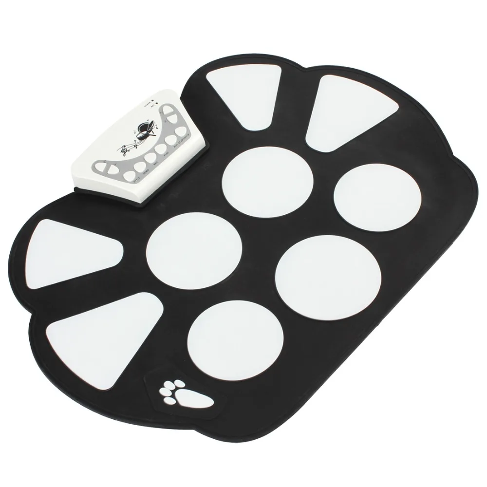 KONIX W758 Цифровой Портативный 9 Pad музыкальный инструмент Электронный рулонный барабан комплект
