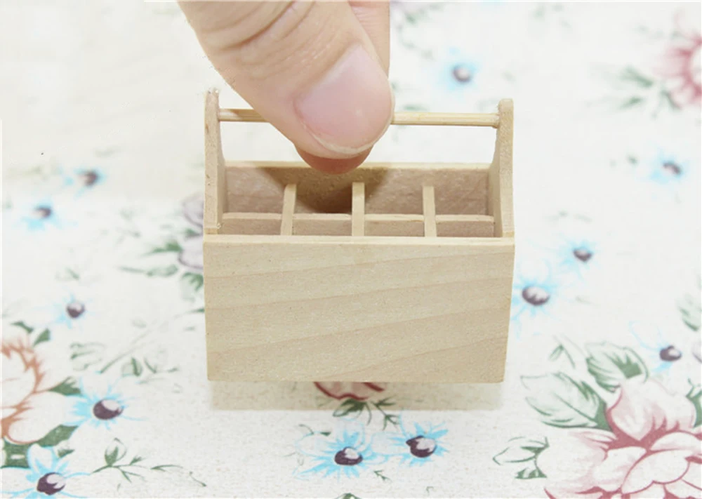 

1Pcs 1/12 Dollhouse Miniature Accessories Mini Wooden Tools Box Simulation Furniture Model Toys for Doll House Decoration