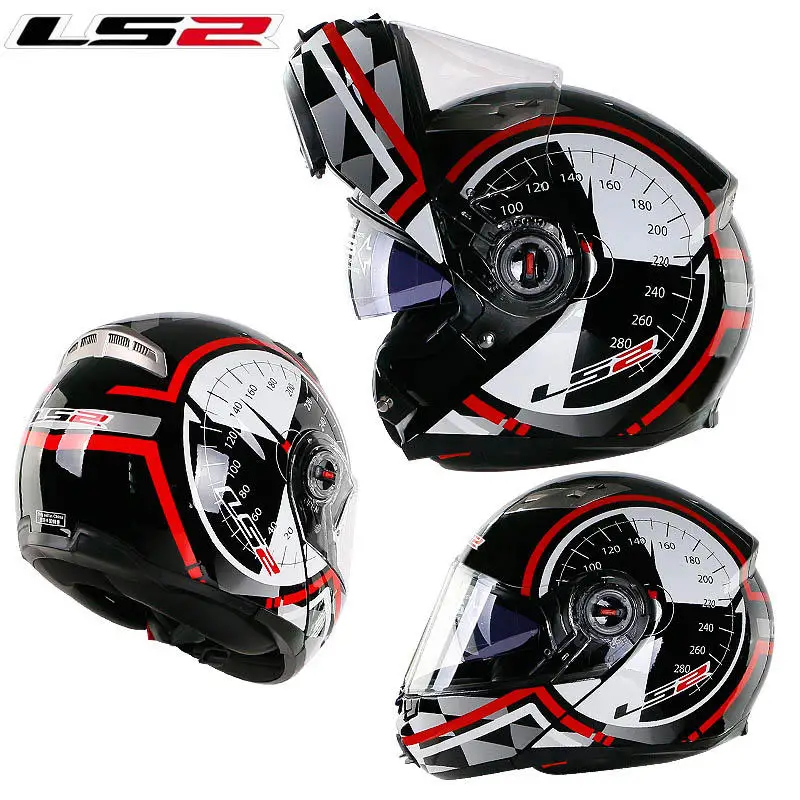 4 LS2 ff370 флип-ап мото rcycle шлем casco de moto кафе шлем для гонщика анфас двойной объектив козырек capacetes de moto ciclista ECE - Цвет: 4
