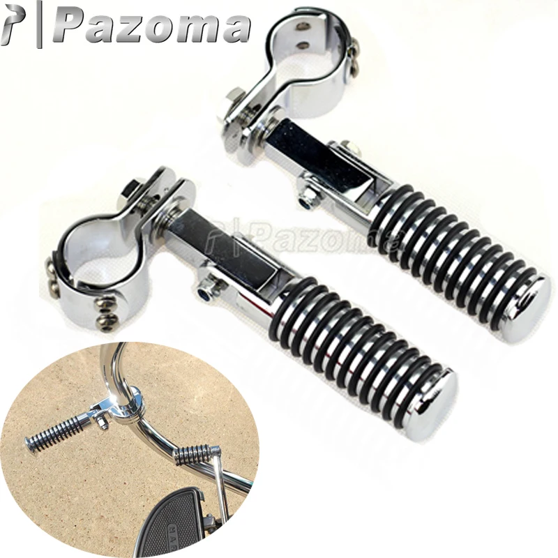 

Universal Chrome Motorcycle 28mm/32mm/38mm 1-1/4" 1-1/8" 1-1/2" Clamps Crash Bar Highway Footpegs Footrest Engine Guard Foot Peg