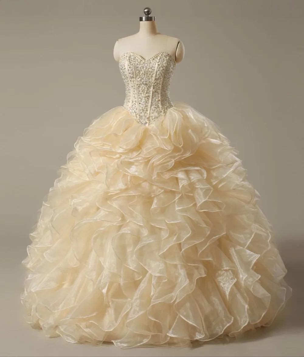 

Bealegantom 2020 Stock White color Size 6 Ship 1-2 Days Ball Gown Quinceanera Dresses Beaded Sequined Sweet 16 Dress QA1520