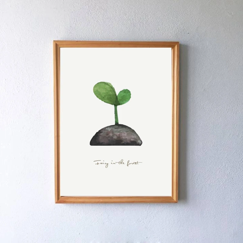 Скандинавские акварельные растения милый кактус декоративная настенная