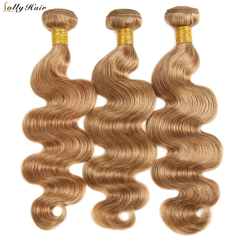 

Светло-коричневая объемная волна 3 пучка предложения 27 # медовый блонд бразильские человеческие волосы для наращивания 10-26 Бесплатная доста...