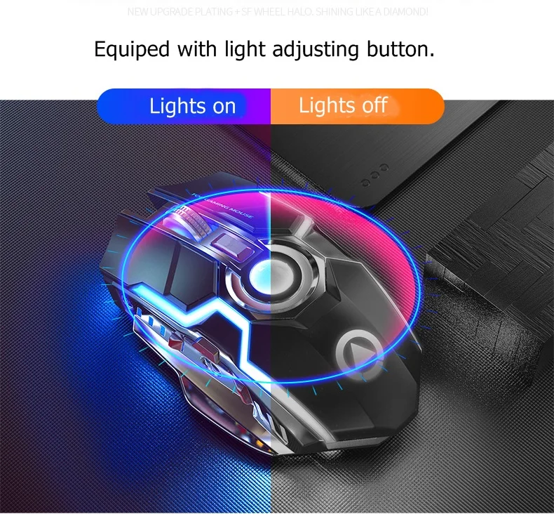 Yindiao A5 перезаряжаемая USB Беспроводная игровая мышь 2,4 Ghz Esports RGB с подсветкой, настольная мышь для ноутбука, мышь с кнопкой Moue, долгий режим ожидания