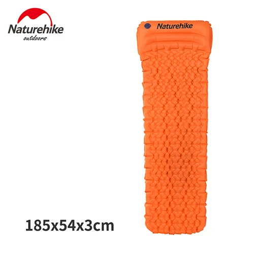 With pillow orange Naturehike Сверхлегкий наружный походный коврик влагостойкий надувной матрас для одного человека, коврик для палатки, коврик для сна с подушкой - Цвет: With pillow orange