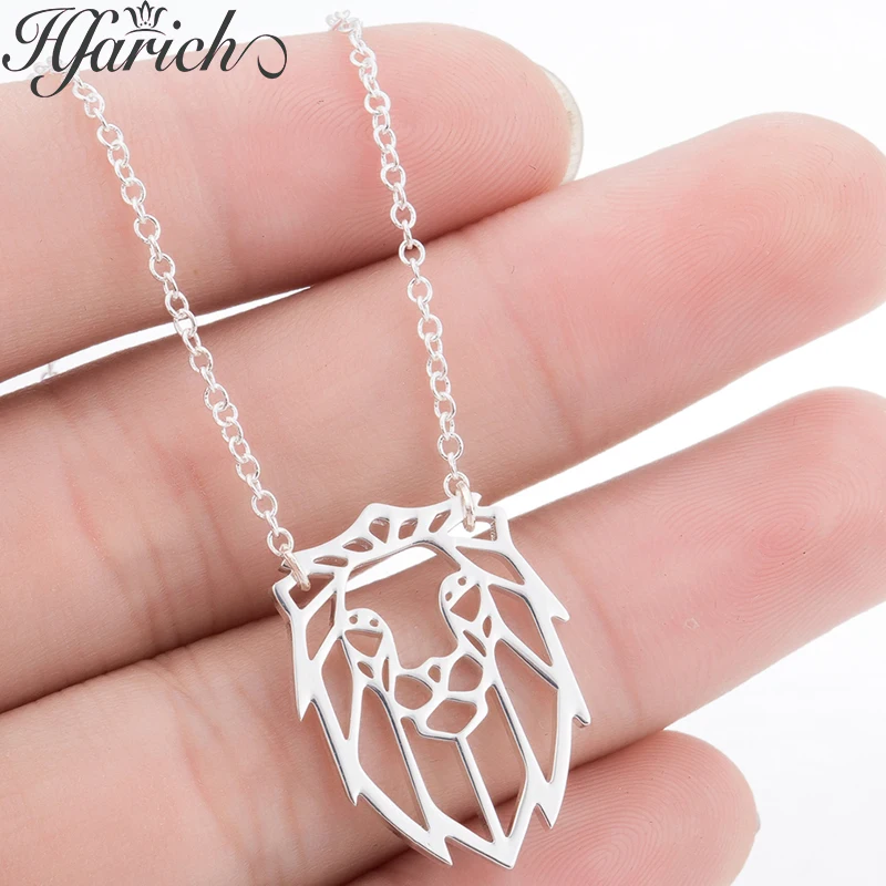Hfarich Hollow Animal Stainless Steel Lion Head Gold Rose Color Chain Necklaces Pendant For Trendy Female Jewelry Wedding Gifts | Украшения