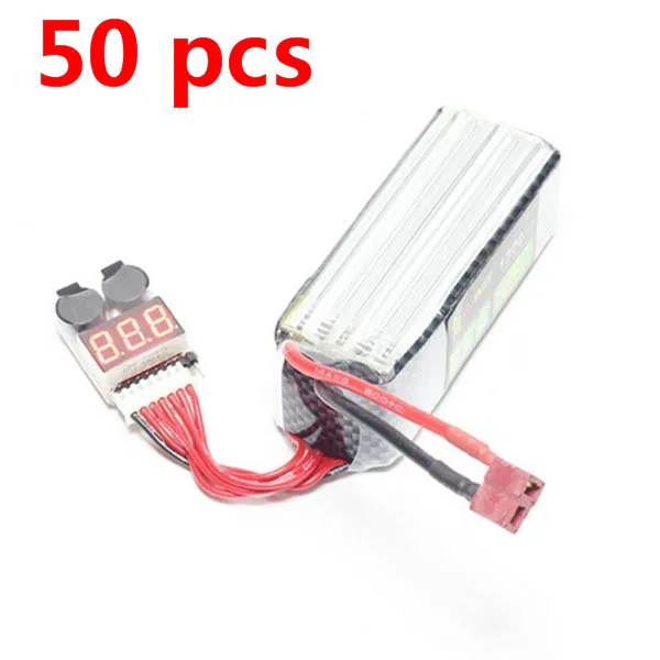 Оптовая продажа 50 шт. тестер напряжения батареи Lipo/li ion/Fe 3 7 30 в 1 8S 2 с сигнализацией