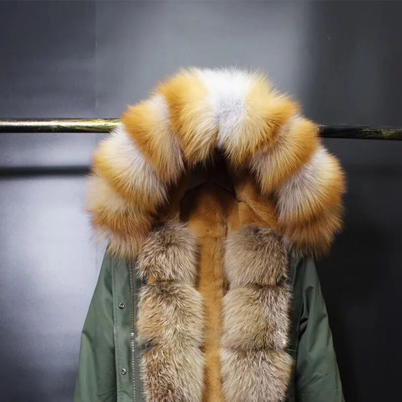 Натуральный цвет воротник из меха енота лисы Красной натурального большой