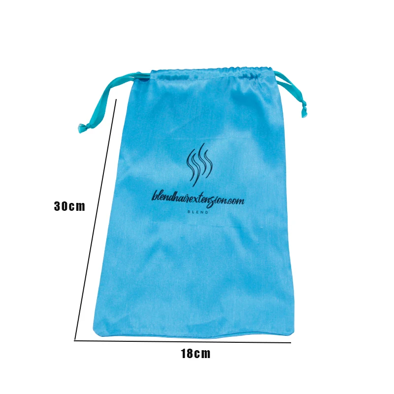 New Design Blue Drawstring Bags Hair Extension Packaging Bag Women Accessories Storage Pocket Custom Accept | Дом и сад