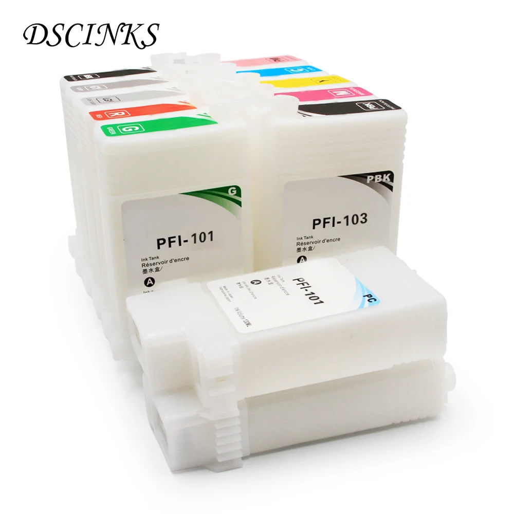 12 шт. 130 мл PFI 101 103 многоразовый картридж для Canon IPF5100 IPF6100 IPF6200 IPF 5100 6100 6200 с чипом