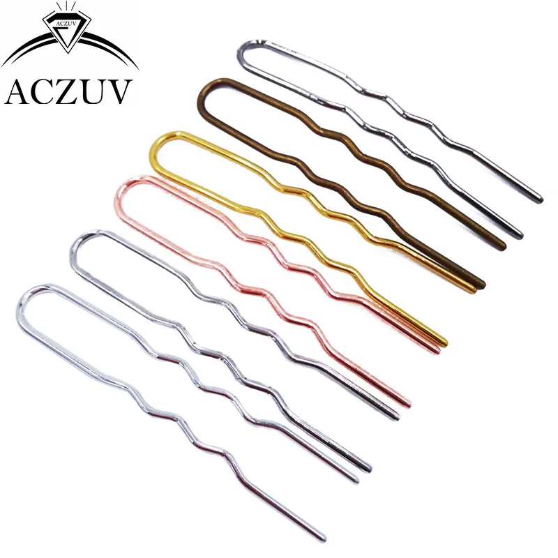 U-образная волнистая заколка для волос 100 шт. 75 мм аксессуары невесты FJT011 |