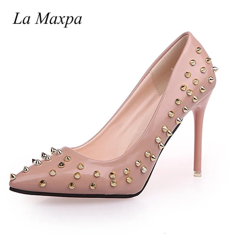 Женские туфли-лодочки с заостренным носком La Maxpa офисные туфли на высоком
